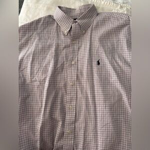 Ralph Lauren Red& Blue Checkered Button Down Shirt Yarmouth Size 16 1/2